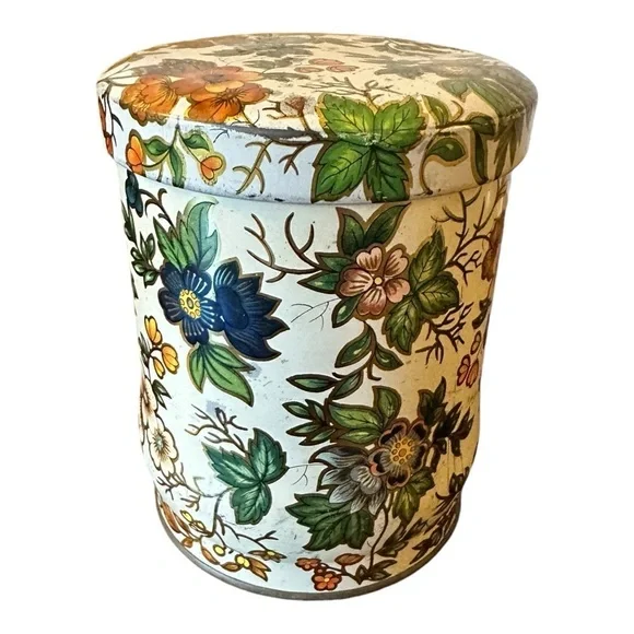 Daher Floral Cylinder Tin with Lid – Made in England, Cottagecore Botanical - Picture 5 of 12